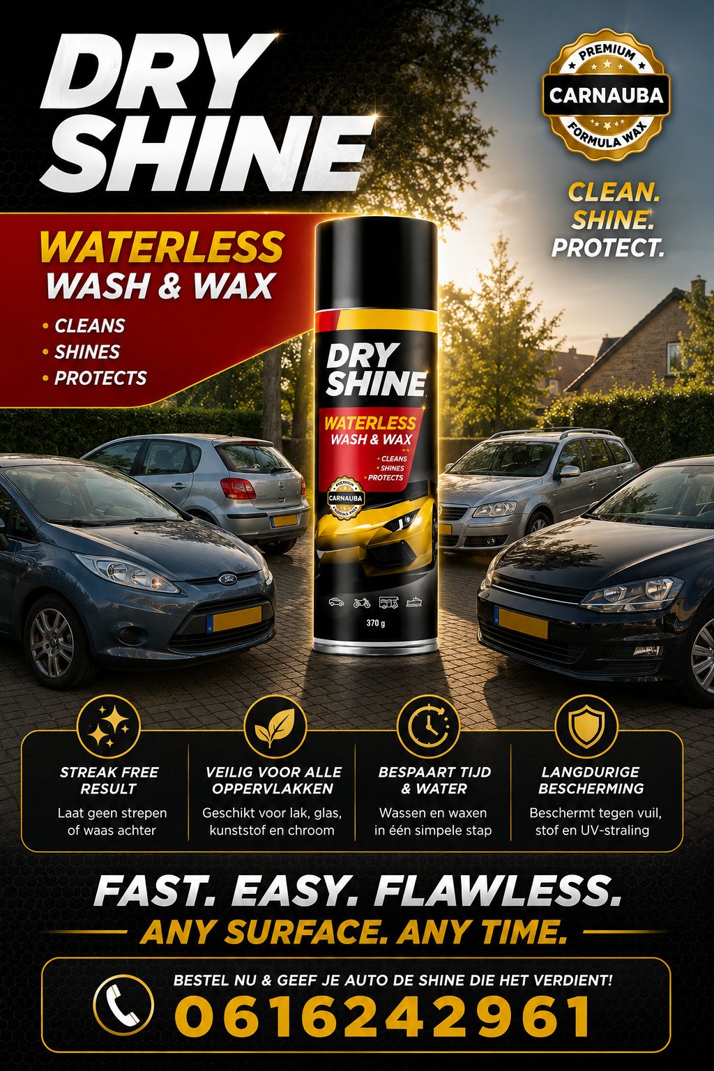 Dry Shine Wax,incl 2 doekjes